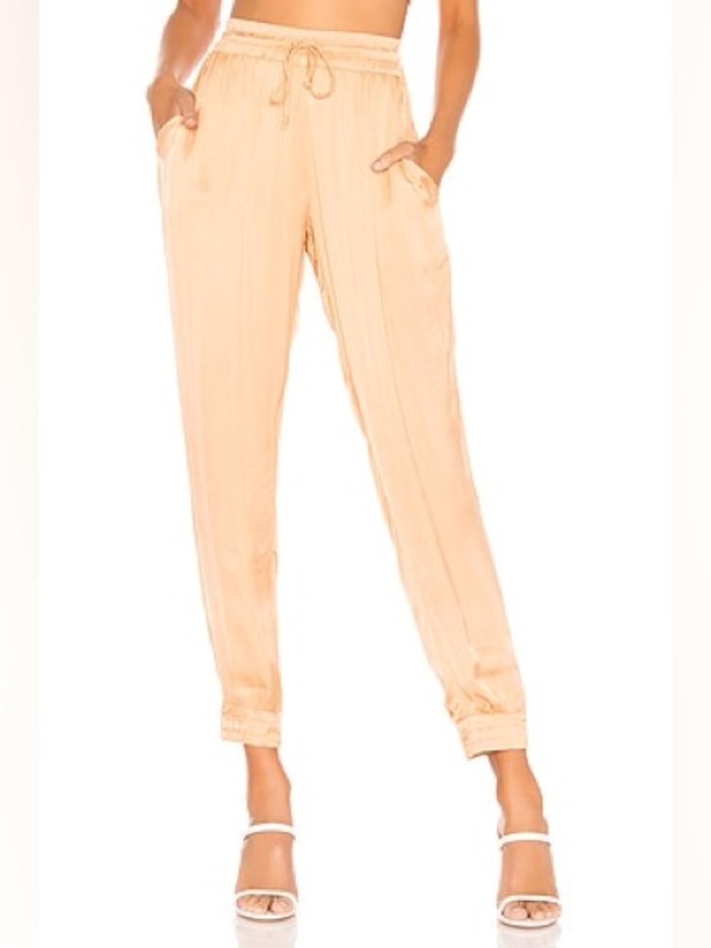 🌸YFB Ollie Pant in Light Peach Drawstring Jogger Pants - Women M